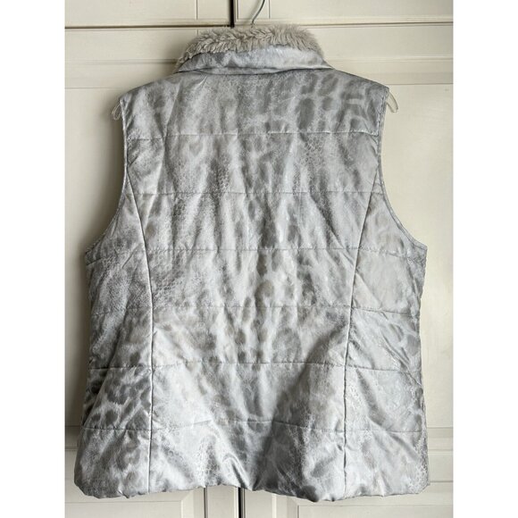 Chicos Puffer Vest Womens Large‎ 3 Silver Zip Up - Picture 6 of 9